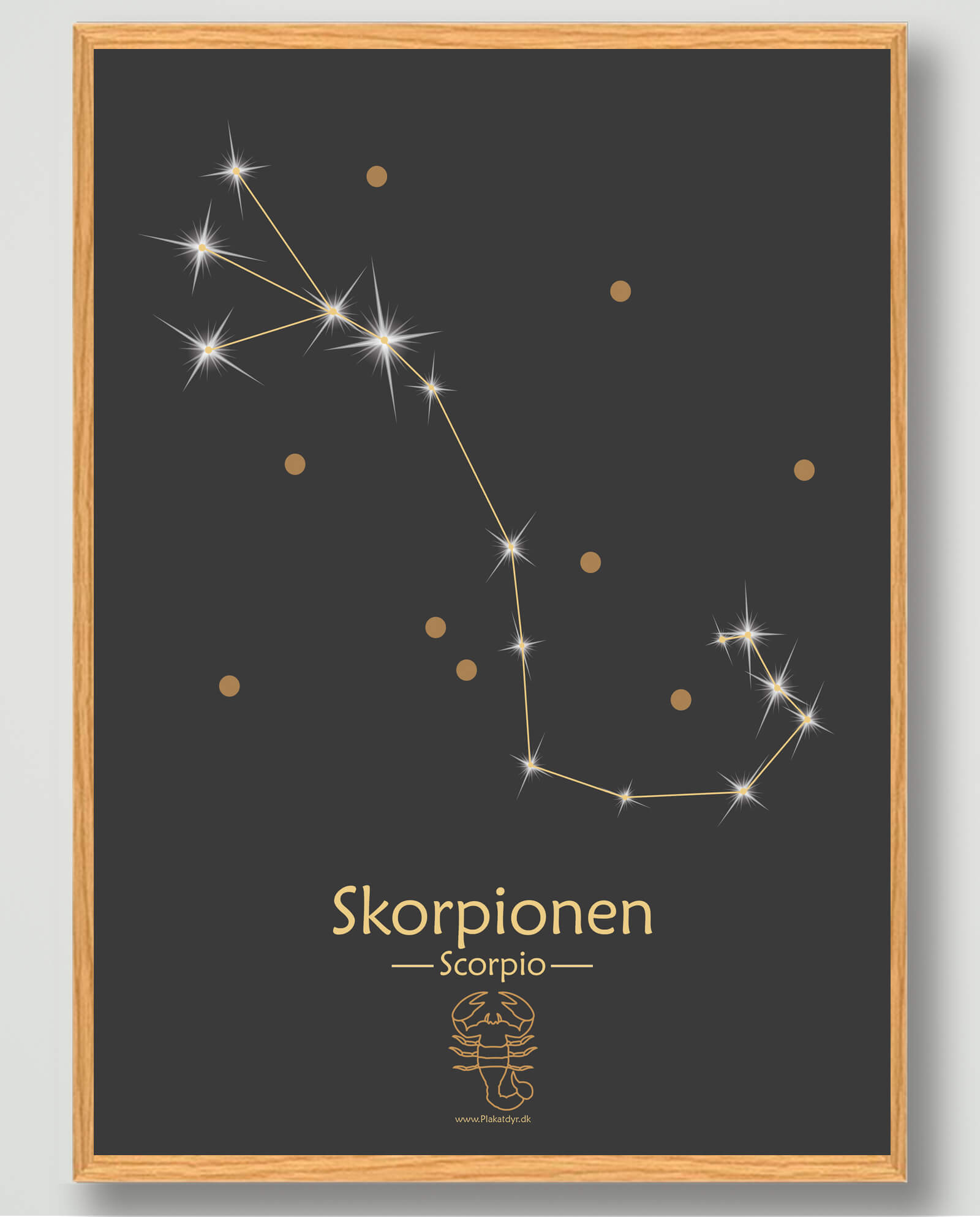 Sort Stjernebillede Skorpionen Plakat - Plakatdyr.dk Plakater