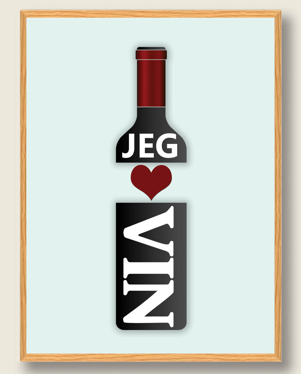 Jeg Elsker Vin Plakat - Plakatdyr.dk Plakater