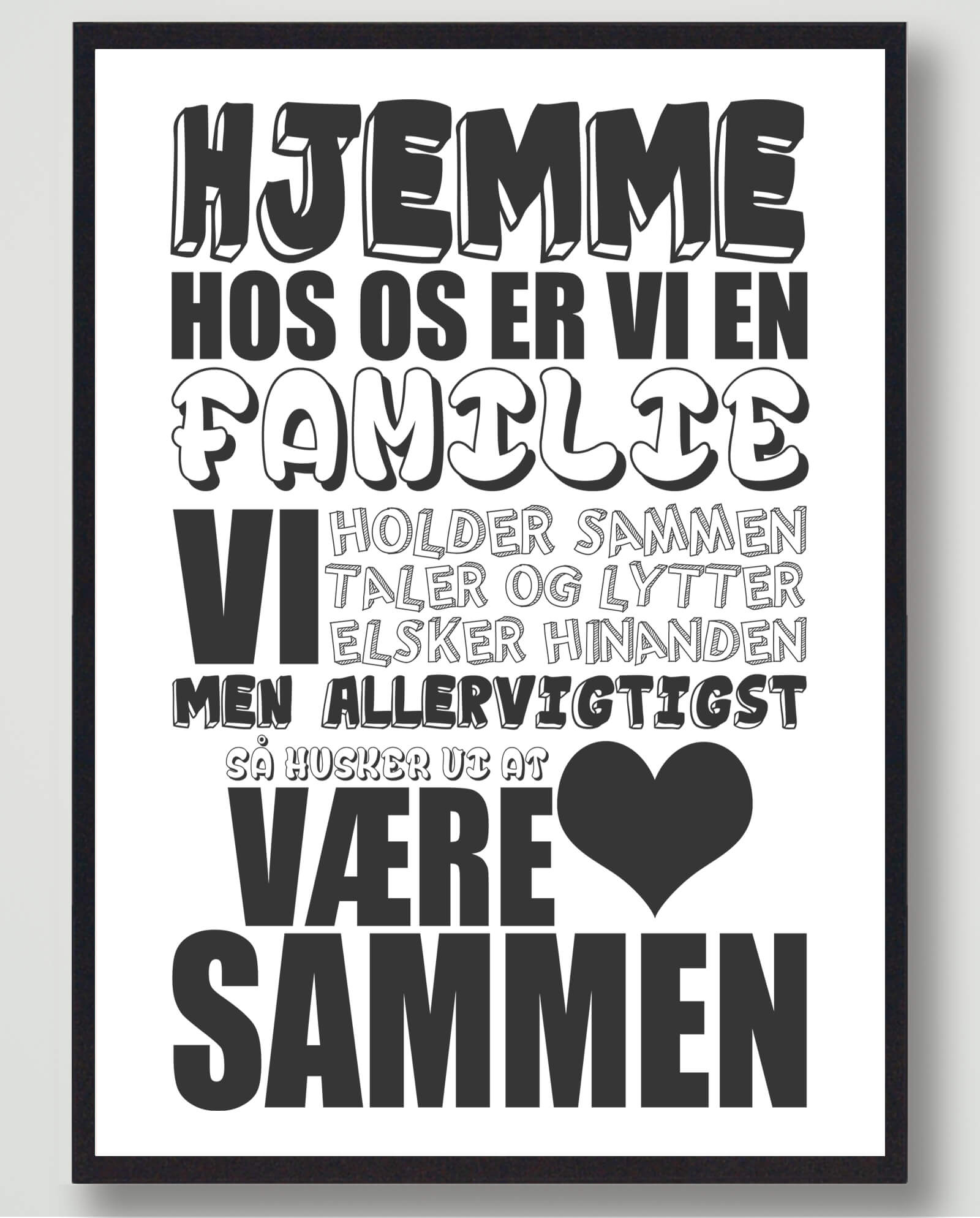 Hvid Hjemme Hos Plakat - Plakatdyr.dk Plakater