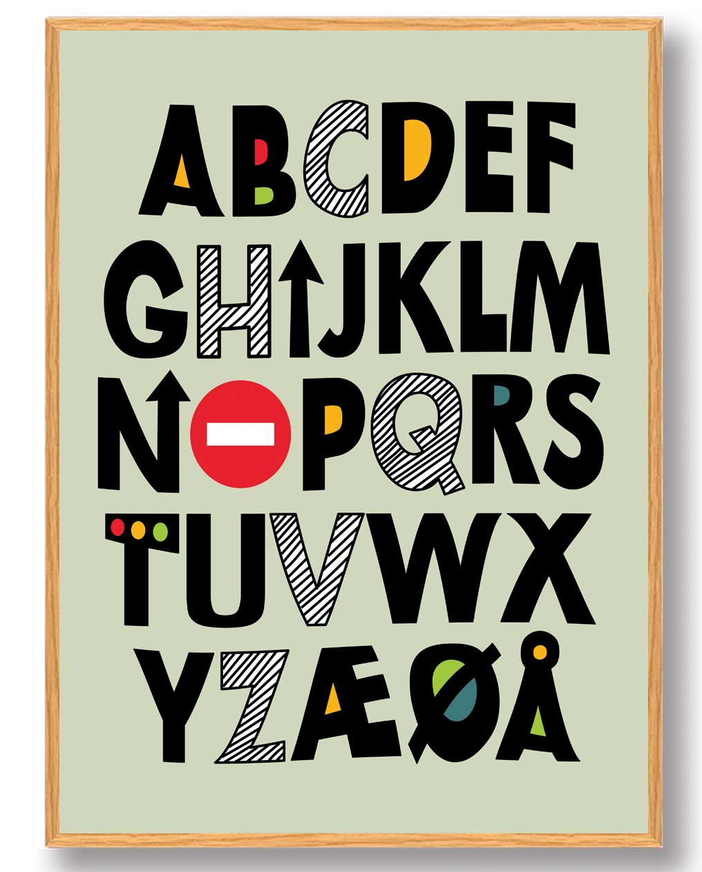 Grøn Abc Plakat - Plakatdyr.dk Plakater