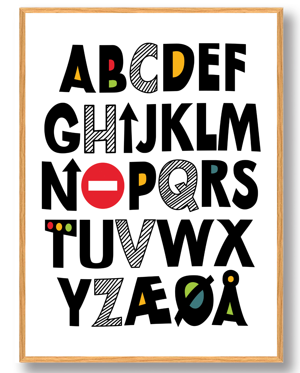 Hvid Abc Plakat - Plakatdyr.dk Plakater