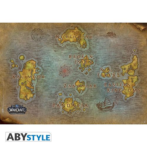 World Warcraft Azeroth Ampquotmapampquot Poster Plakat 5x61cm - !andet Plakater  - 3665361002710
