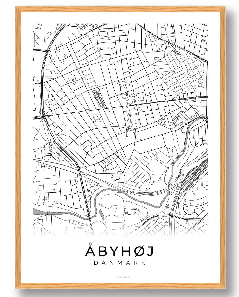 Hvid Åbyhøj Plakat - Plakatdyr.dk Plakater