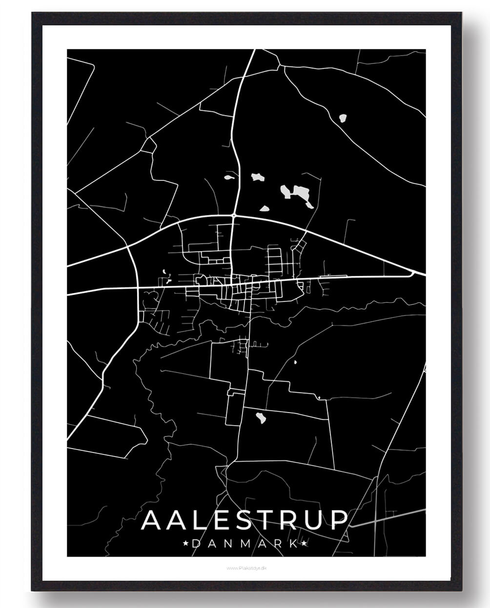 Sort Aalestrup Plakat - Plakatdyr.dk Plakater