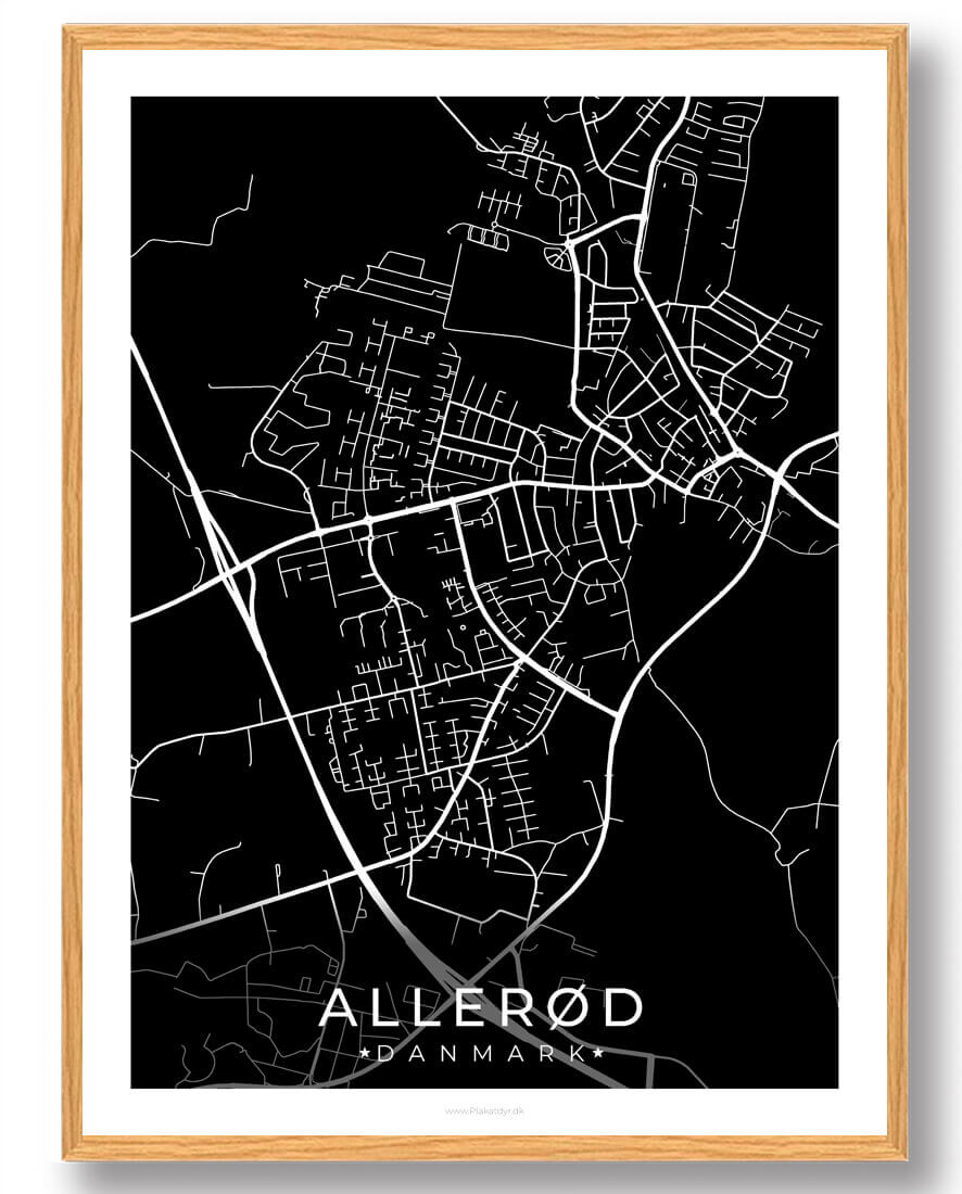 Sort Allerød Plakat - Plakatdyr.dk Plakater