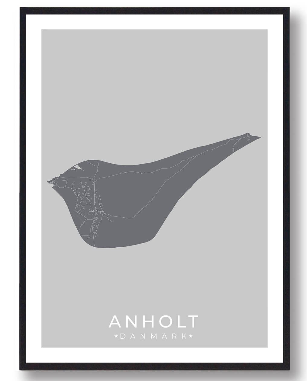 Anholt Plakat Grå - Plakatdyr.dk Plakater