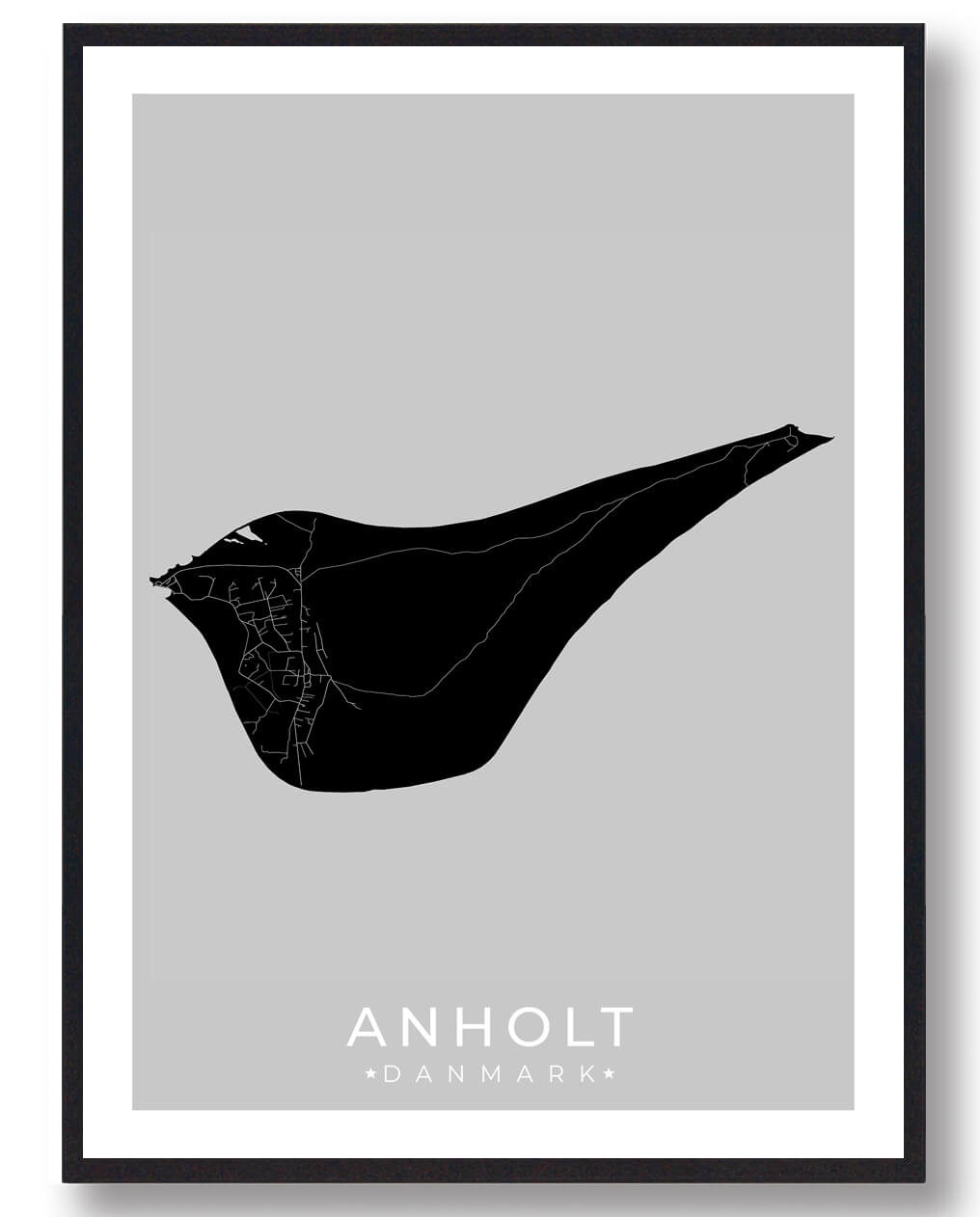 Sort Anholt Plakat - Plakatdyr.dk Plakater