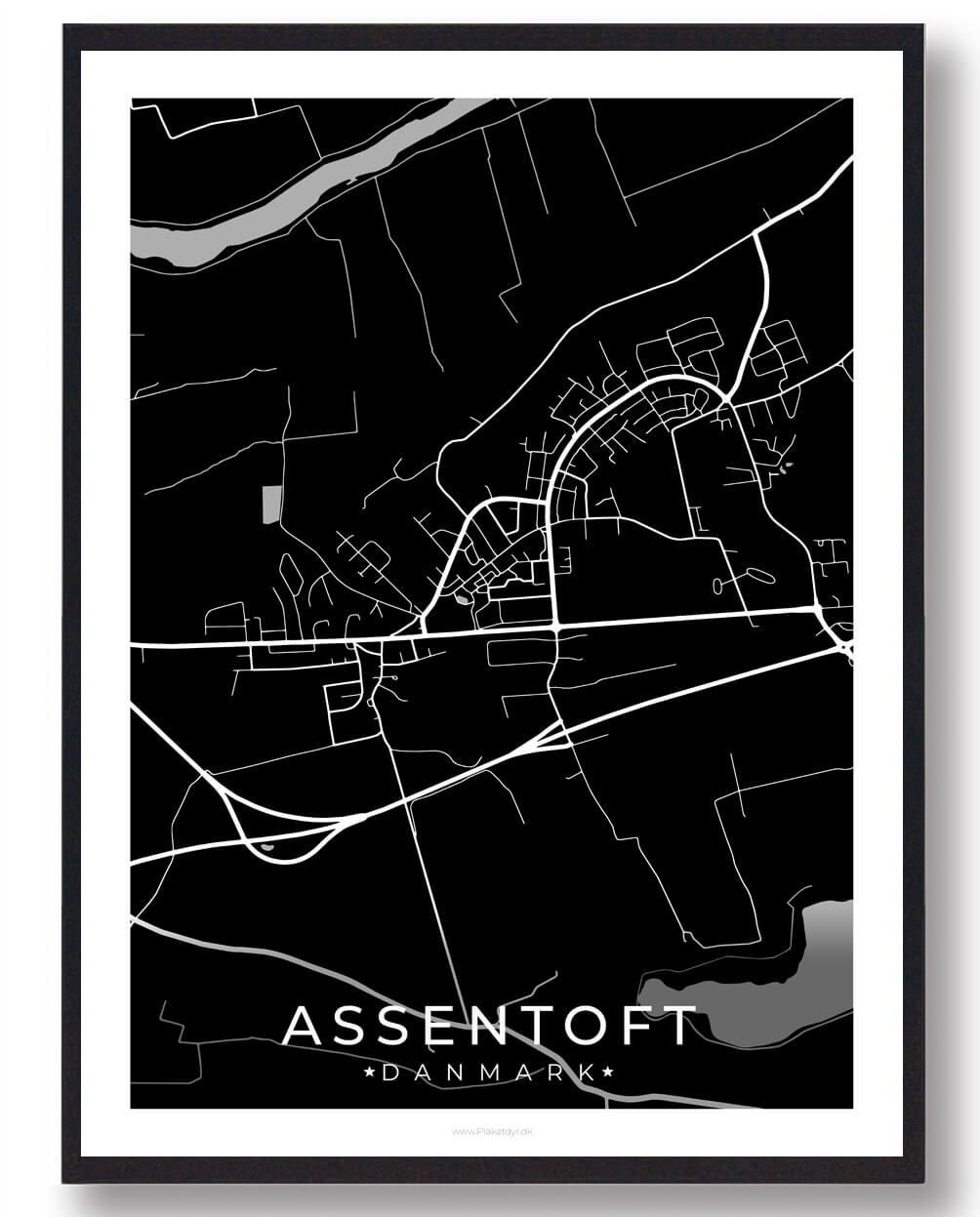Sort Assentoft Plakat - Plakatdyr.dk Plakater