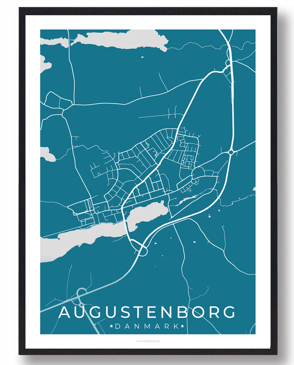 Blå Augustenborg Plakat - Plakatdyr.dk Plakater