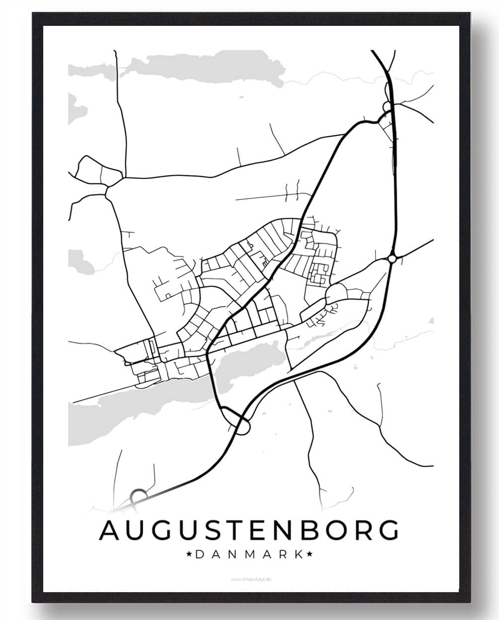 Hvid Augustenborg Plakat - Plakatdyr.dk Plakater