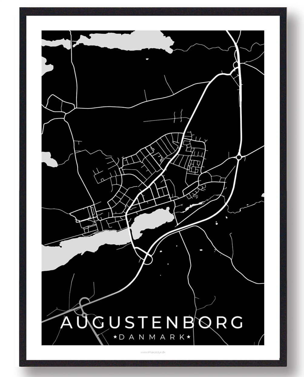 Sort Augustenborg Plakat - Plakatdyr.dk Plakater