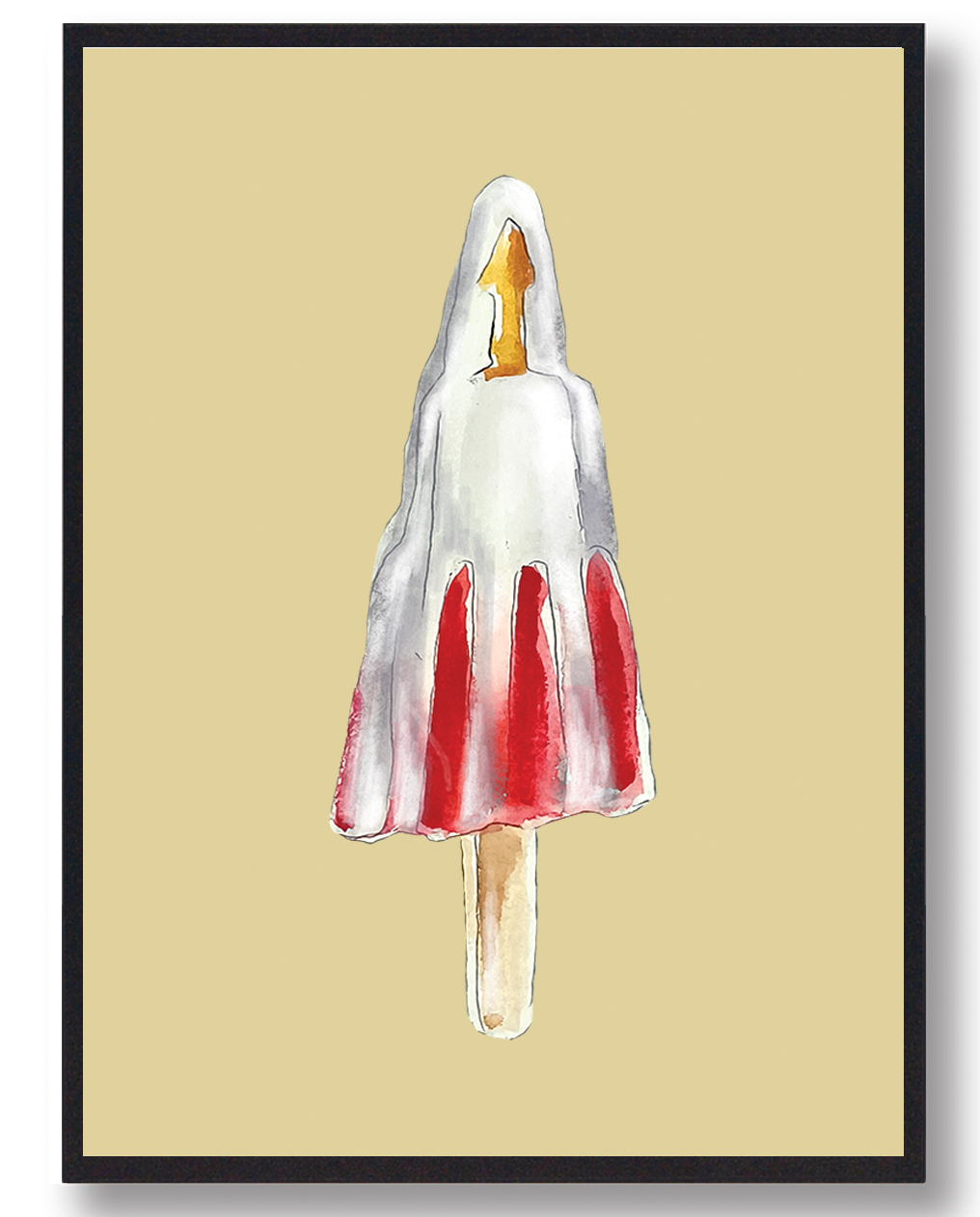 Astronaut Håndtegnet Plakat Gul - Plakatdyr.dk Plakater