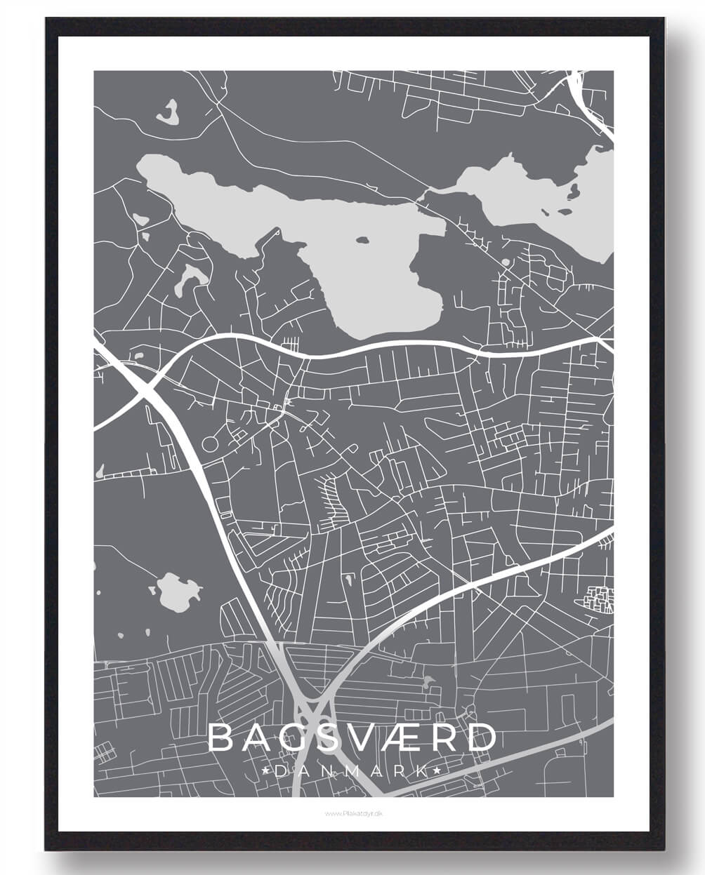 Bagsværd Plakat Grå - Plakatdyr.dk Plakater