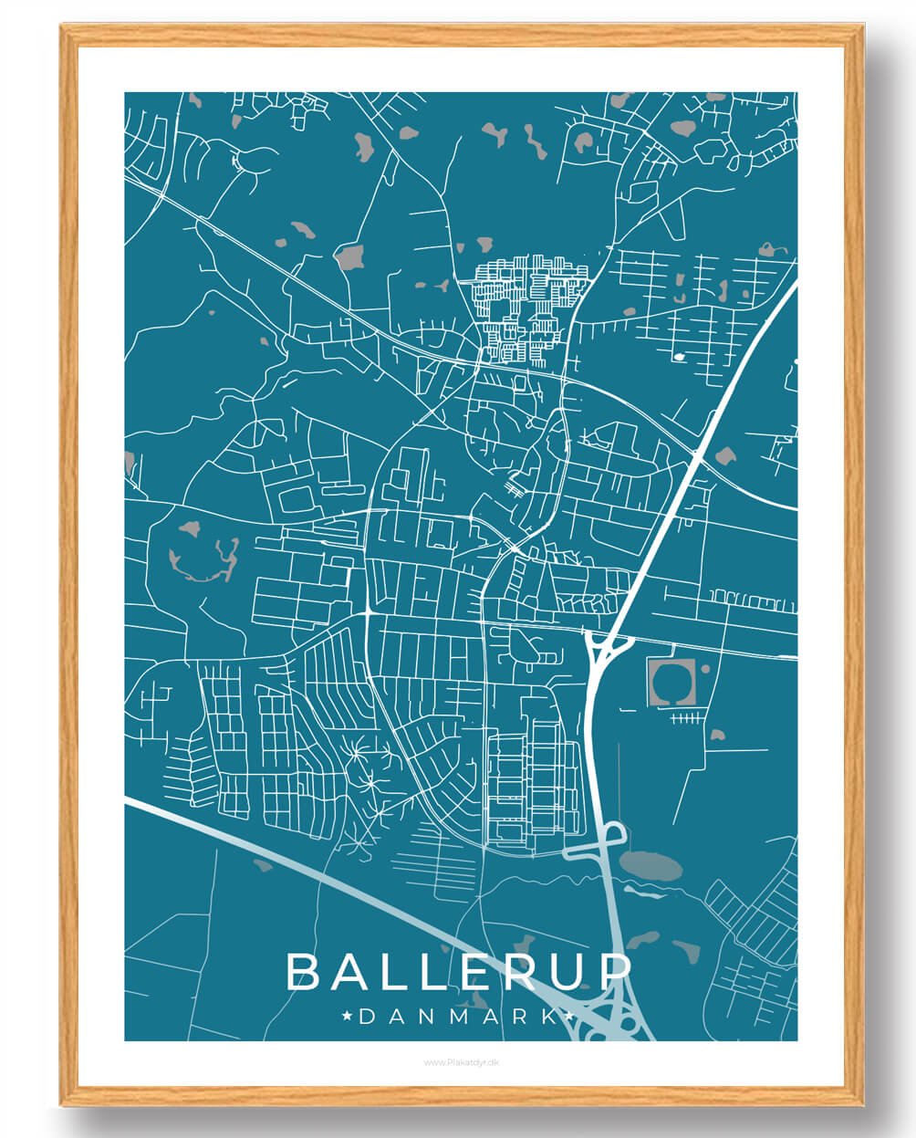 Blå Ballerup Plakat - Plakatdyr.dk Plakater