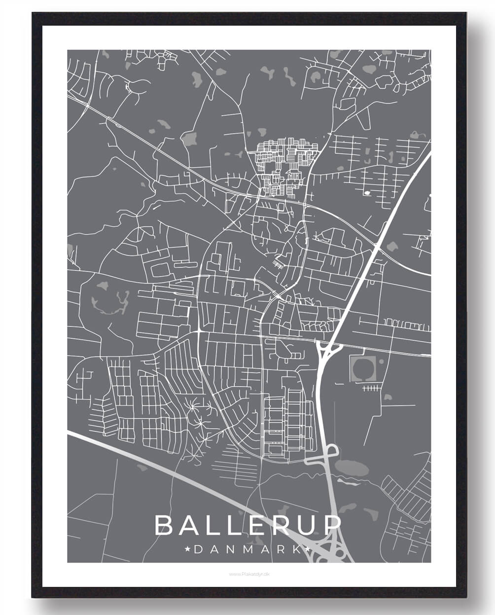 Ballerup Plakat Grå - Plakatdyr.dk Plakater