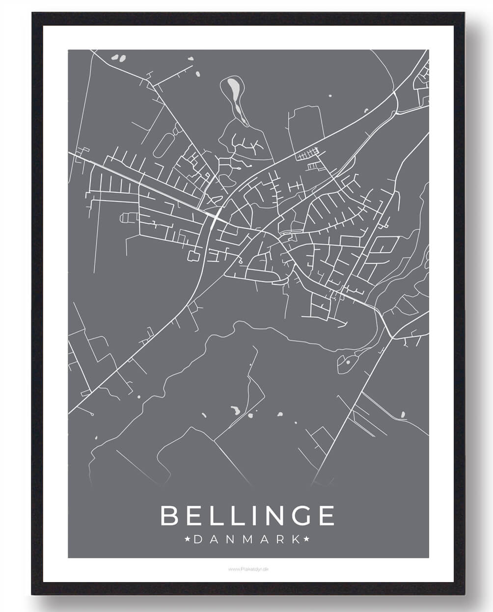 Bellinge Plakat Grå - Plakatdyr.dk Plakater