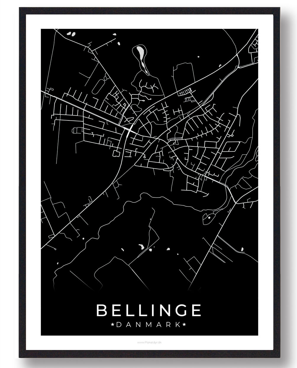 Sort Bellinge Plakat - Plakatdyr.dk Plakater