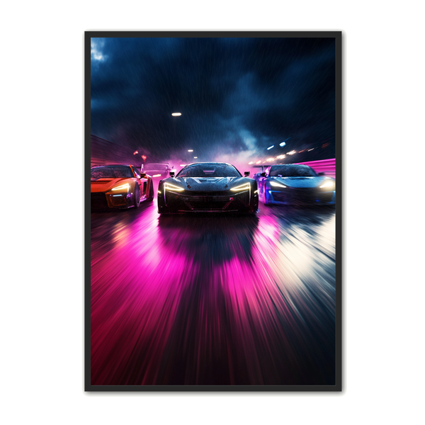 Bil Plakat Natlige Racerbiler - Plakat Portalen Plakater