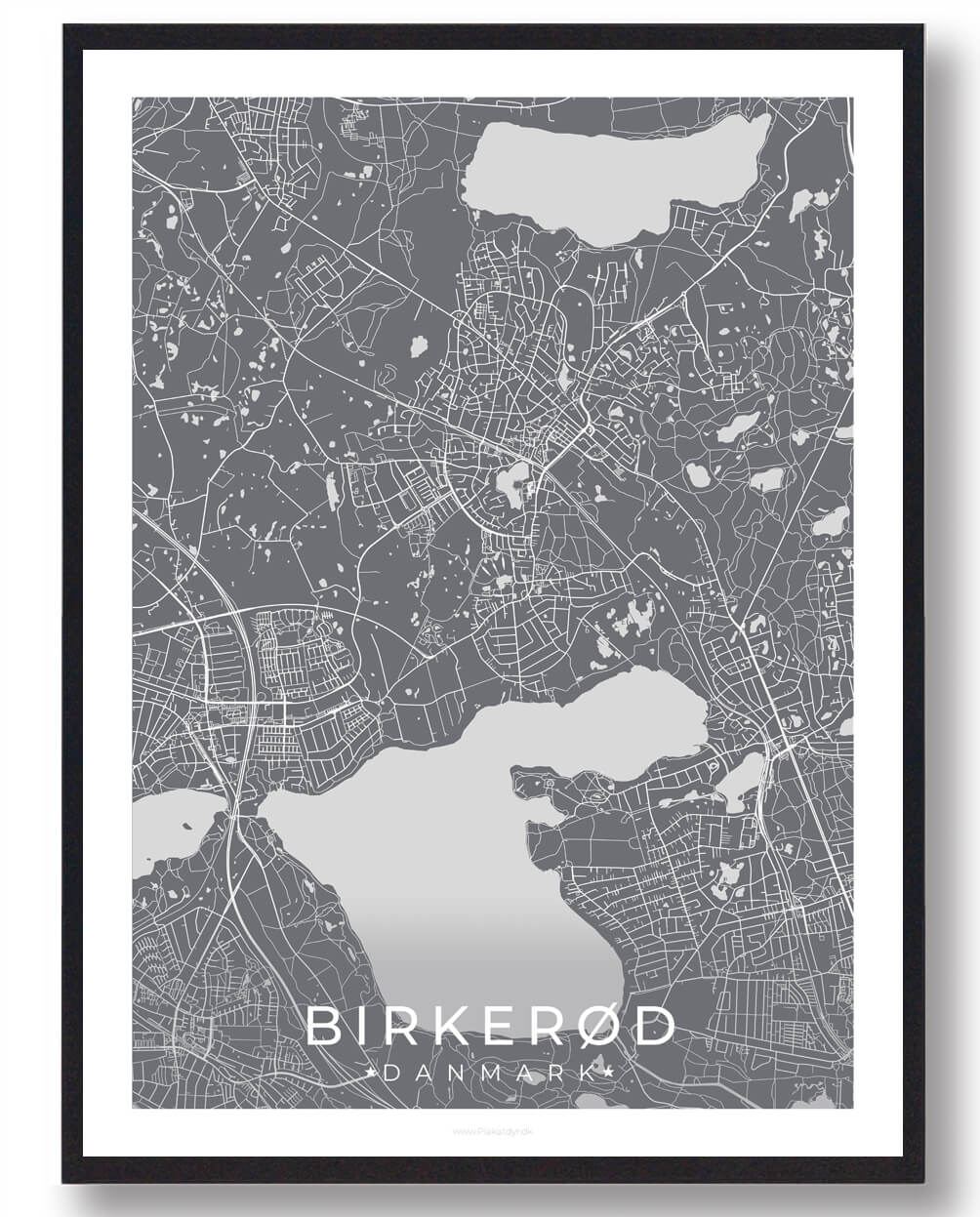 Rød Birke Plakat Grå - Plakatdyr.dk Plakater
