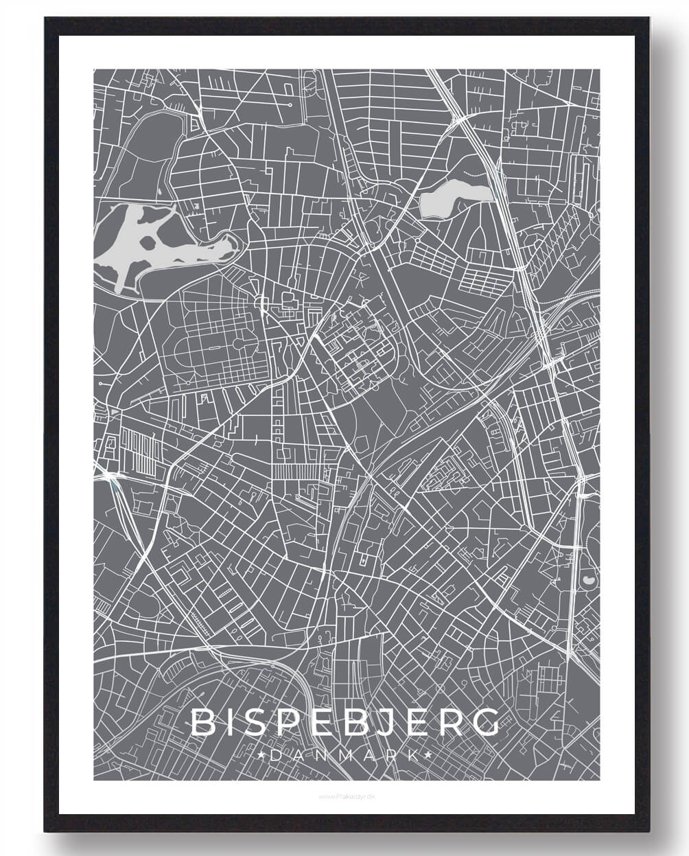 Bispebjerg Plakat Grå - Plakatdyr.dk Plakater
