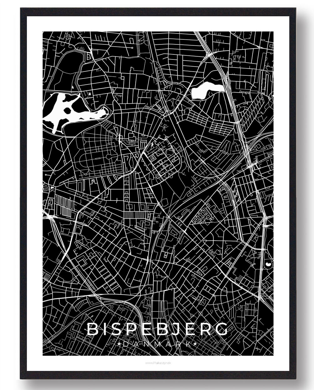 Sort Bispebjerg Plakat - Plakatdyr.dk Plakater