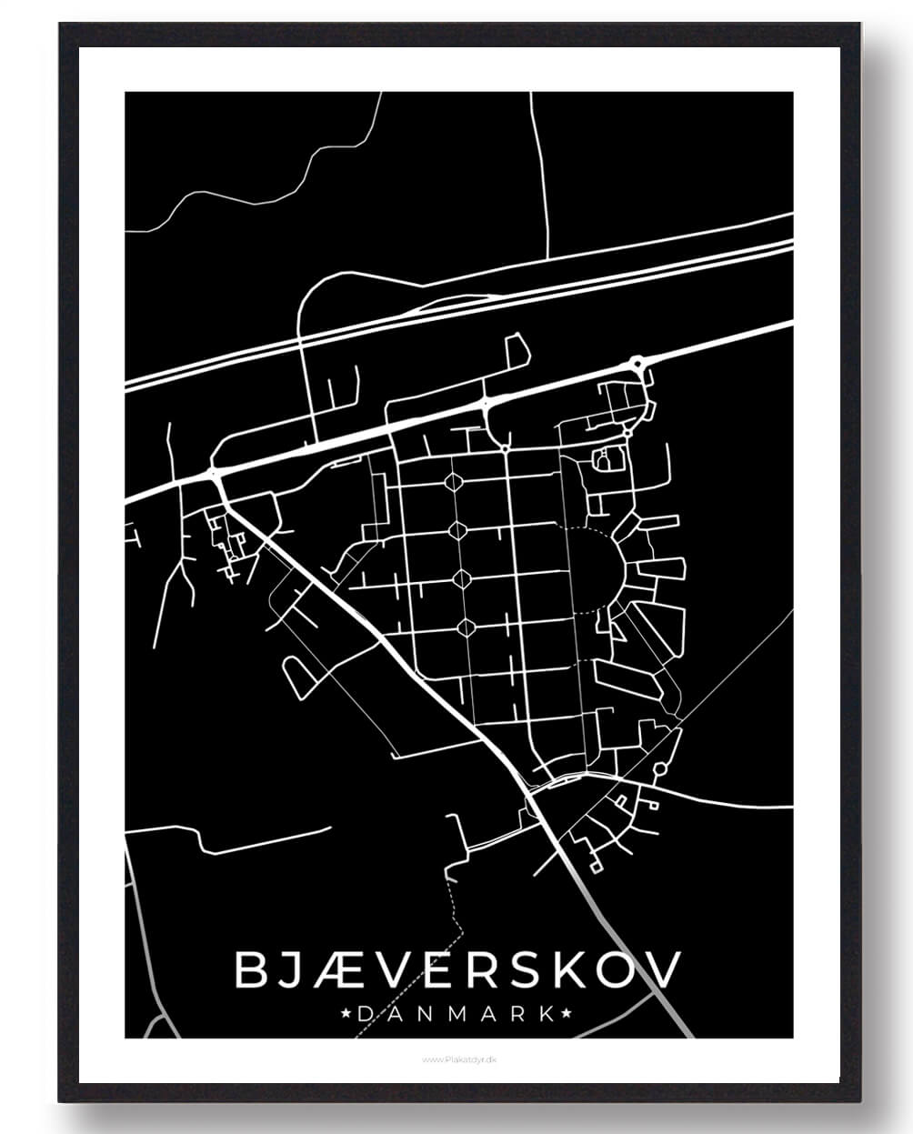 Sort Bjæverskov Plakat - Plakatdyr.dk Plakater