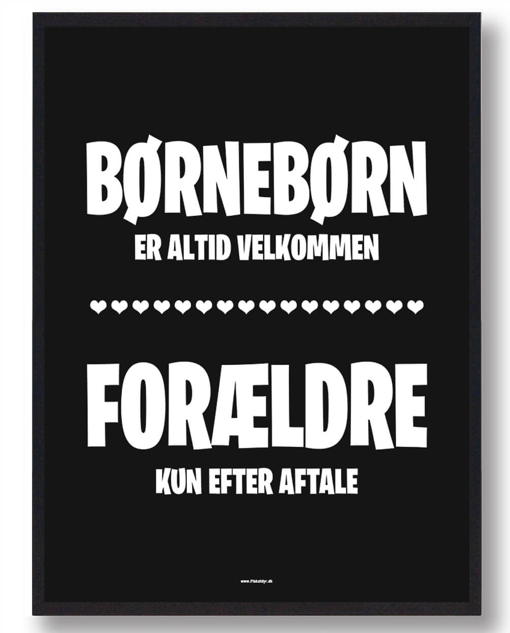 Sort Børnebørn Velkommen Plakat - Plakatdyr.dk Plakater