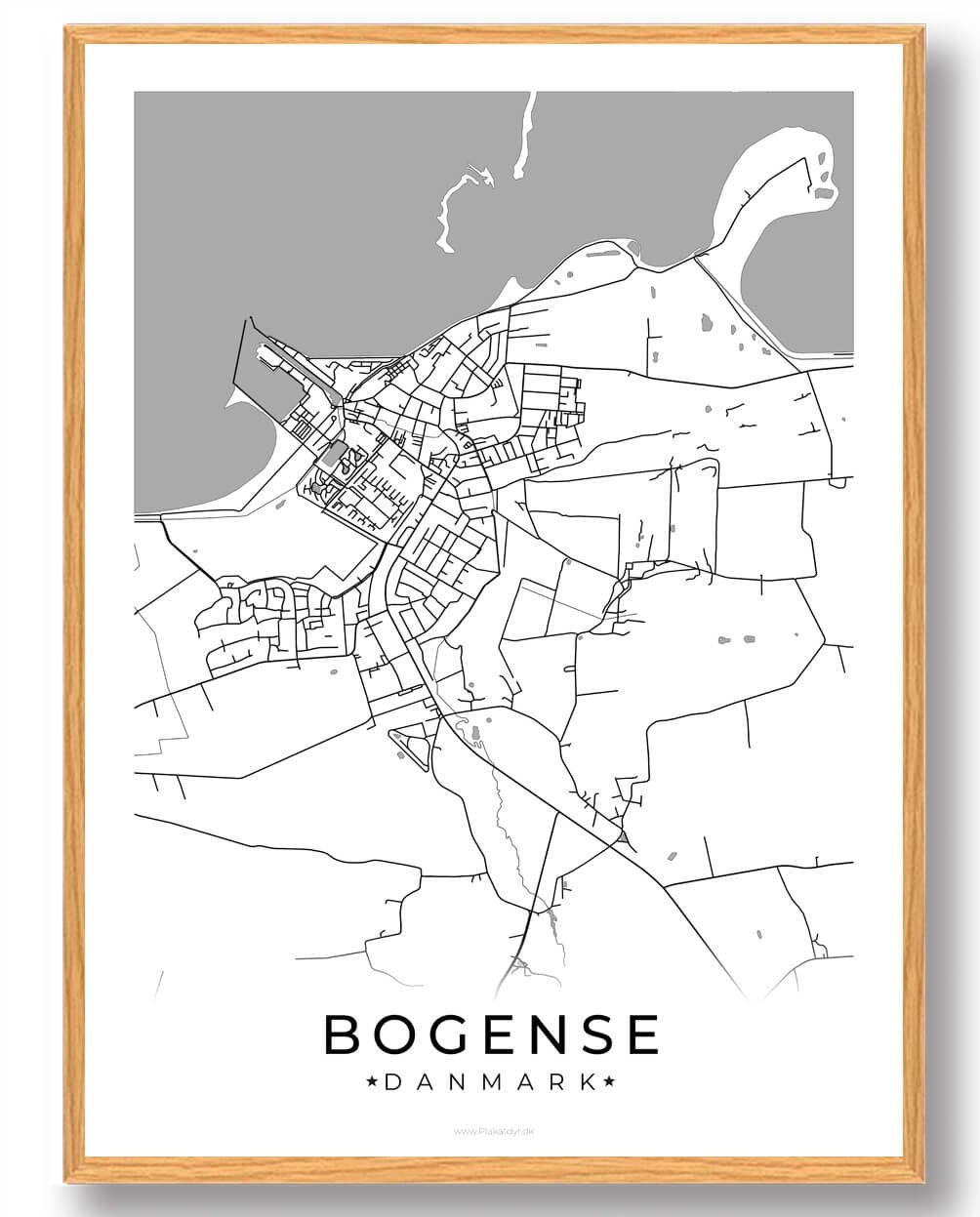 Hvid Bogense Plakat - Plakatdyr.dk Plakater