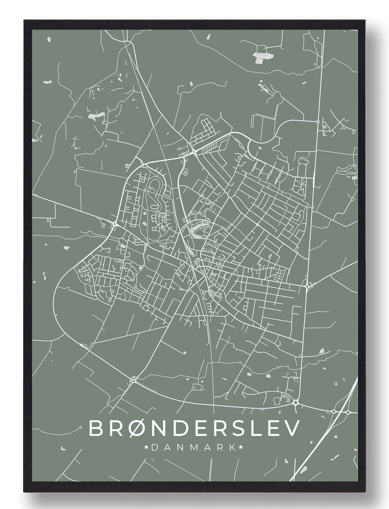 Grøn Brønderslev Plakat - Plakatdyr.dk Plakater