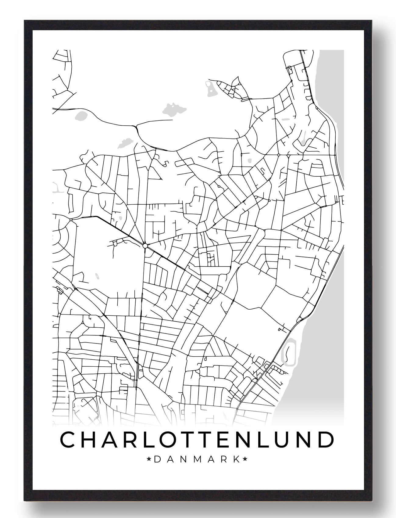 Hvid Charlottenlund Plakat - Plakatdyr.dk Plakater