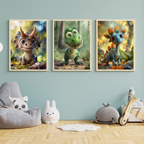 Dinosaur Plakatsæt Børneplakater - Plakat Portalen Plakater