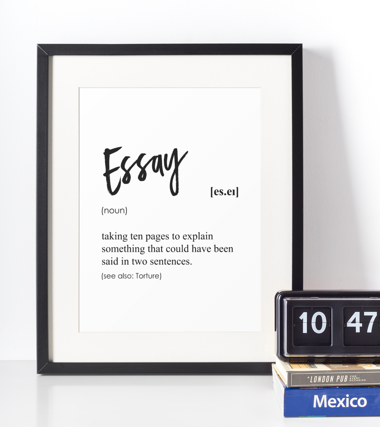 Essay Definition Plakat - Just Karikatur Plakater