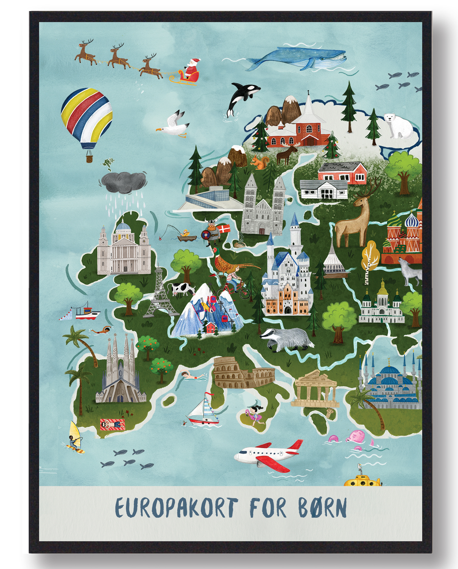 Europakort Håndtegnet Plakat - Plakatdyr.dk Plakater