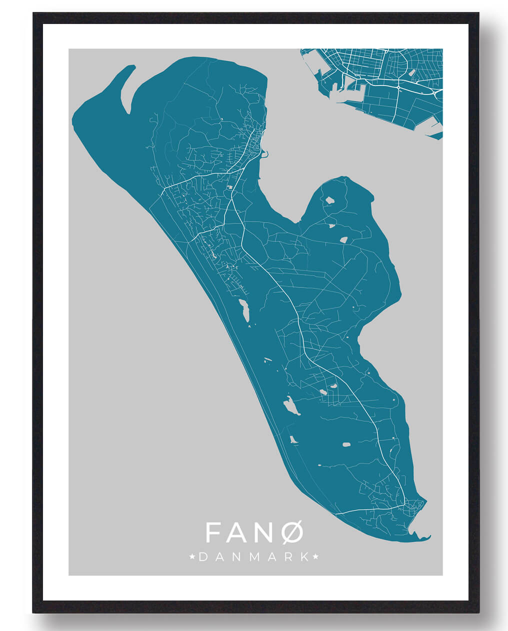 Blå Fanø Plakat - Plakatdyr.dk Plakater