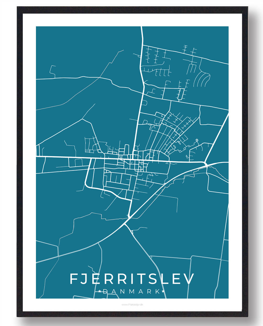Blå Fjerritslev Plakat - Plakatdyr.dk Plakater