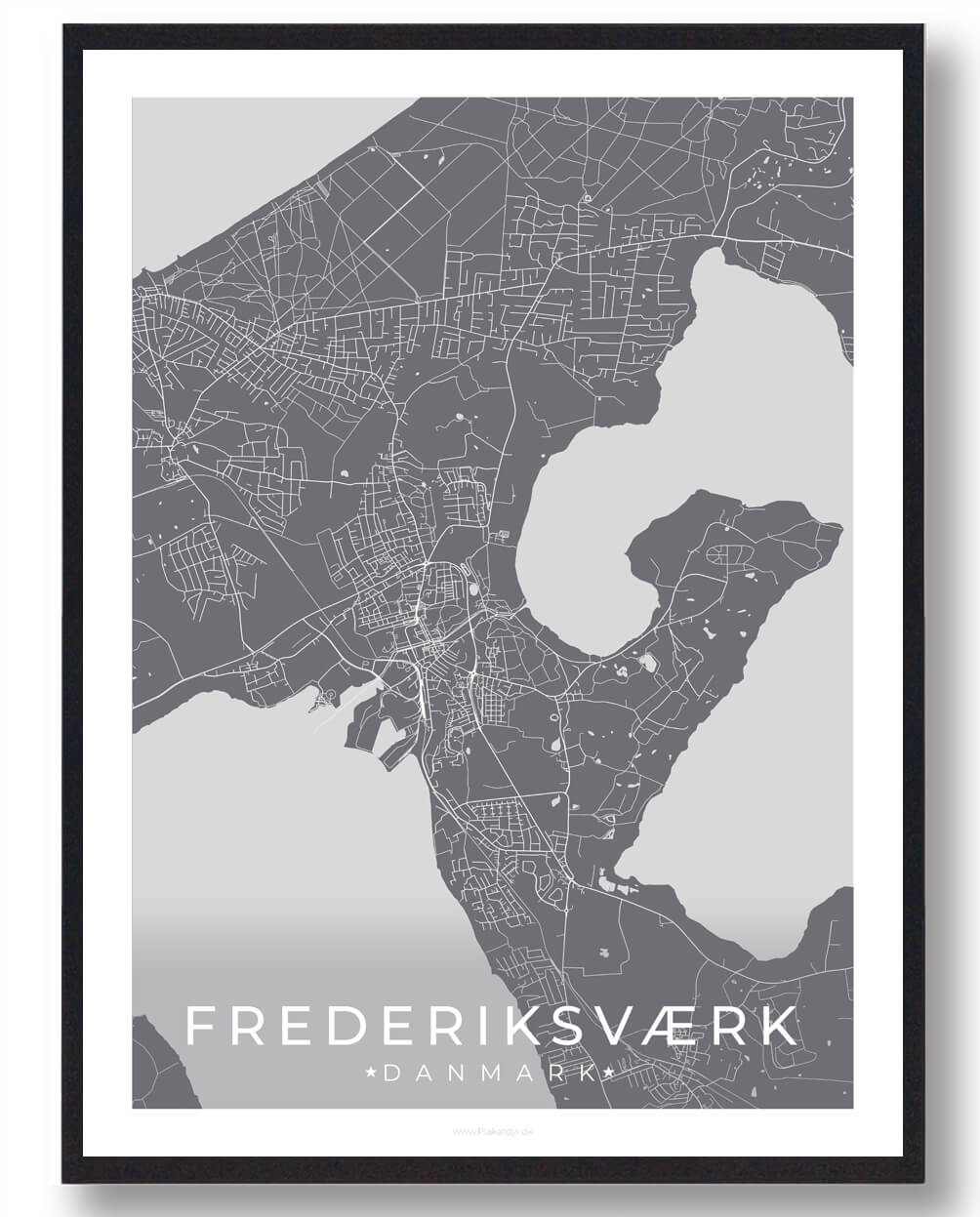 Frederiksværk Plakat Grå - Plakatdyr.dk Plakater