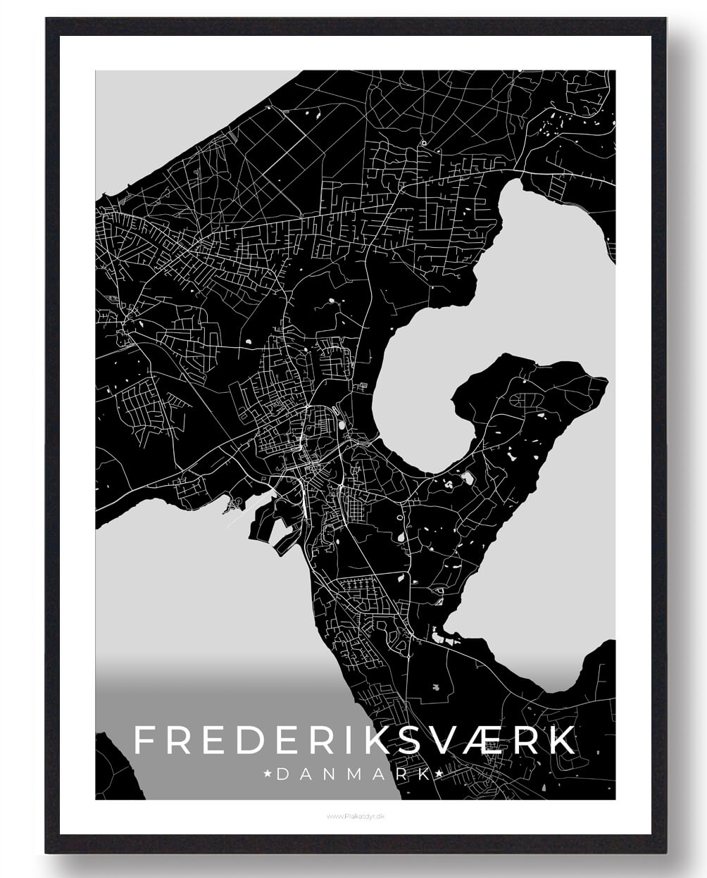Sort Frederiksværk Plakat - Plakatdyr.dk Plakater