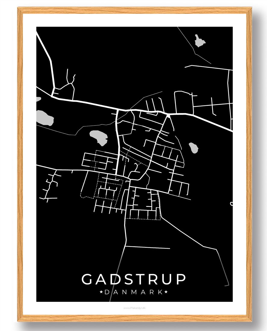 Sort Gadstrup Plakat - Plakatdyr.dk Plakater