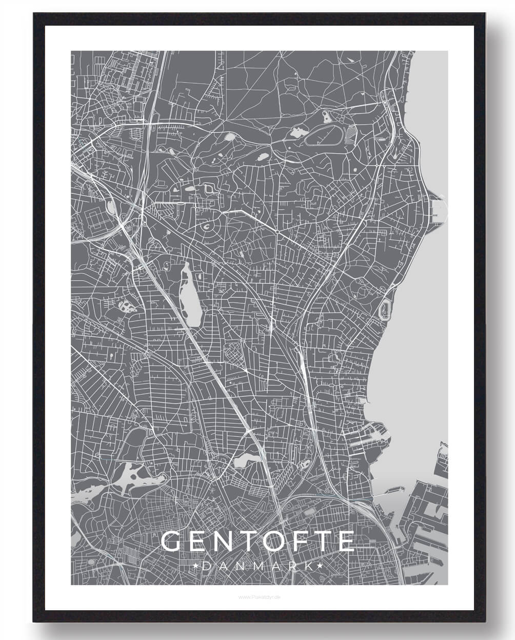 Gentofte Plakat Grå - Plakatdyr.dk Plakater
