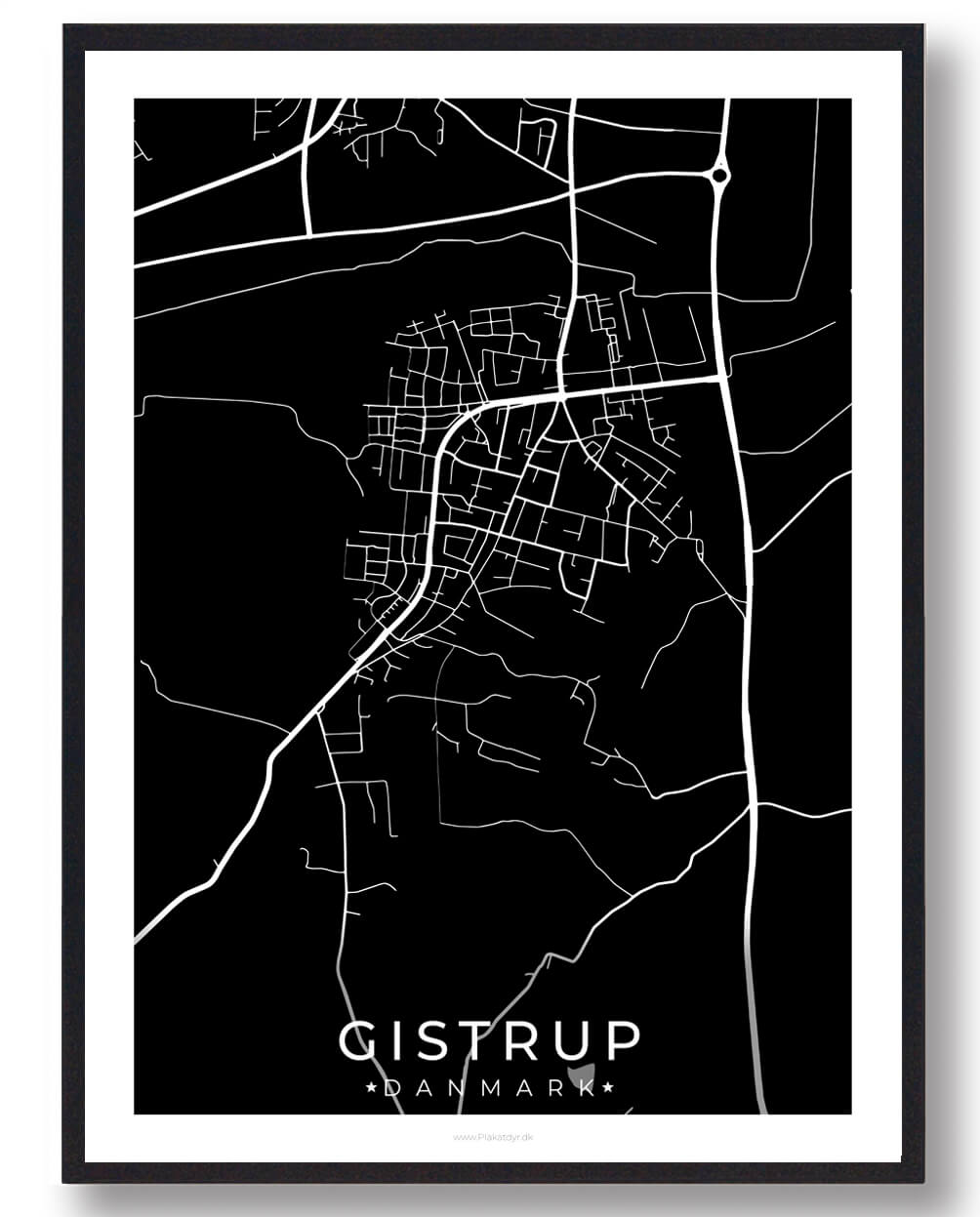 Sort Gistrup Plakat - Plakatdyr.dk Plakater