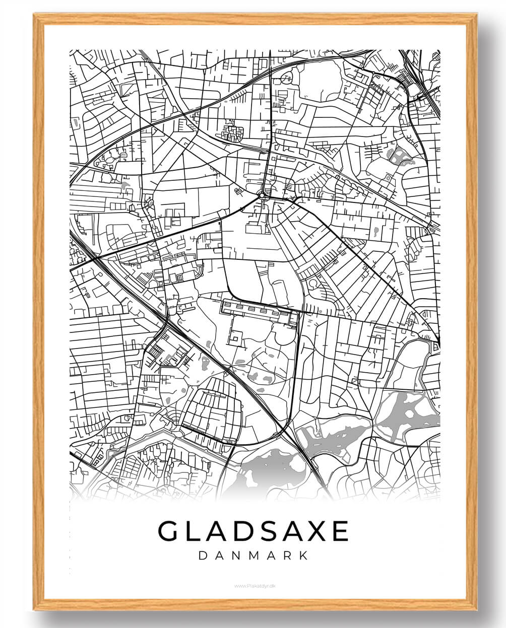 Hvid Gladsaxe Plakat - Plakatdyr.dk Plakater