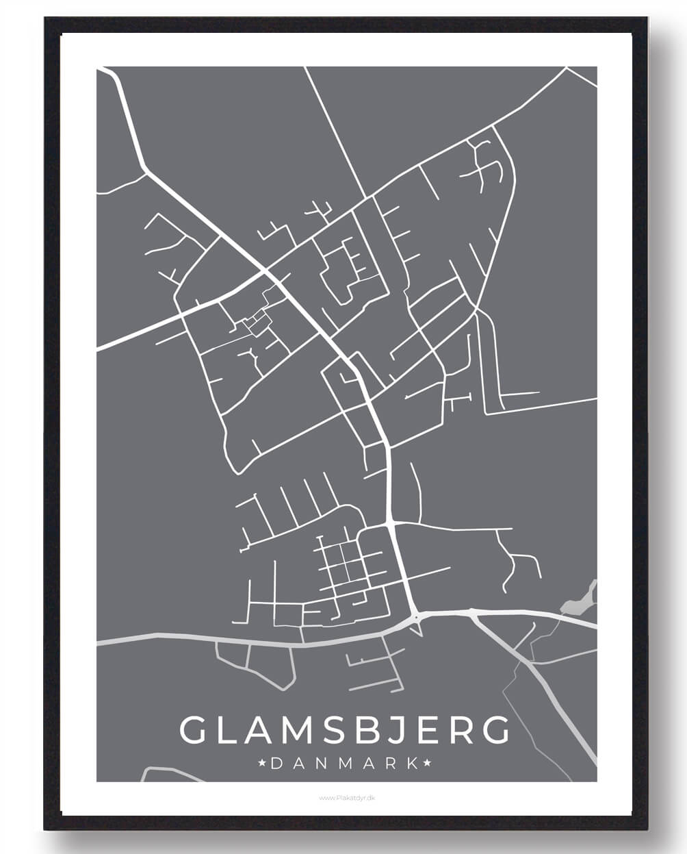 Glamsbjerg Plakat Grå - Plakatdyr.dk Plakater