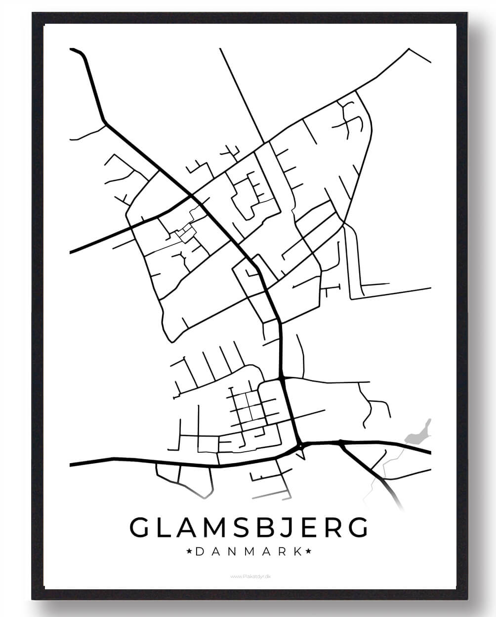Hvid Glamsbjerg Plakat - Plakatdyr.dk Plakater