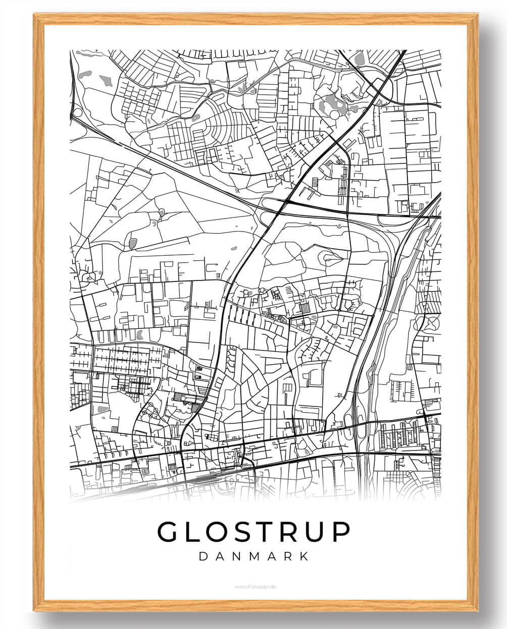 Hvid Glostrup Plakat - Plakatdyr.dk Plakater