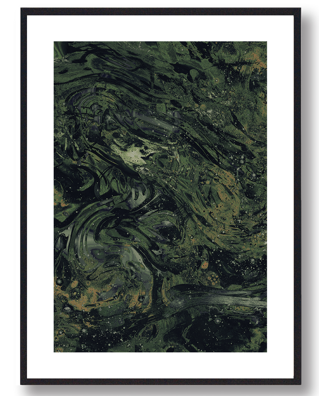 Grøn Abstrakt Maleri Plakat - Plakatdyr.dk Plakater