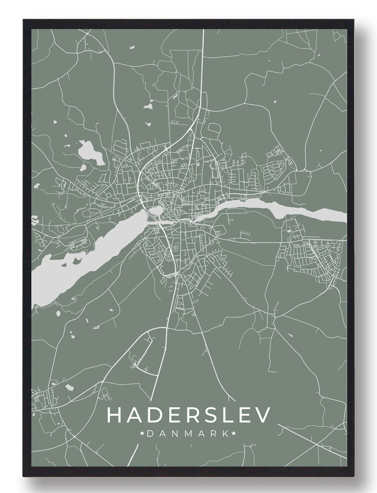 Grøn Haderslev Plakat - Plakatdyr.dk Plakater