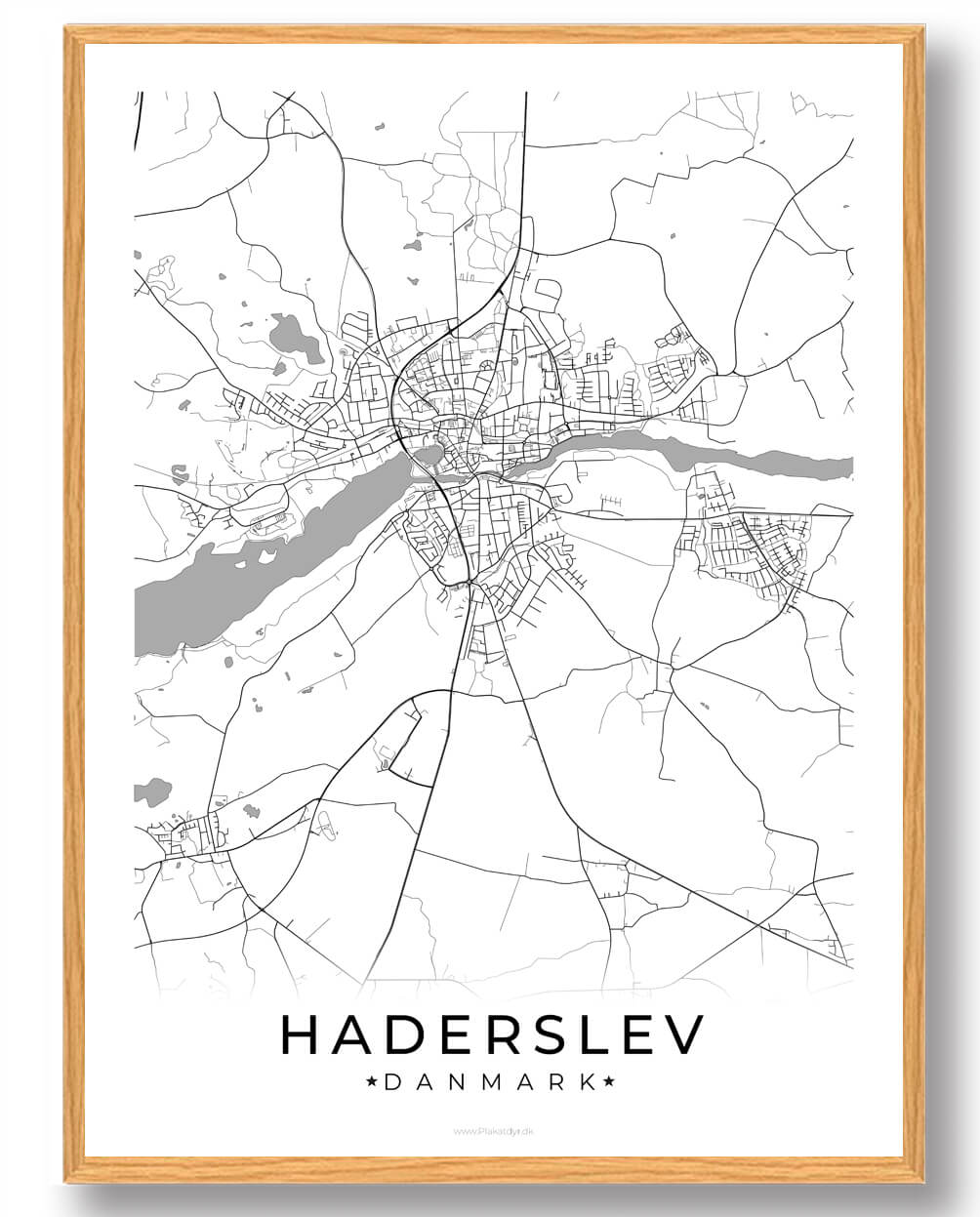 Hvid Haderslev Plakat - Plakatdyr.dk Plakater