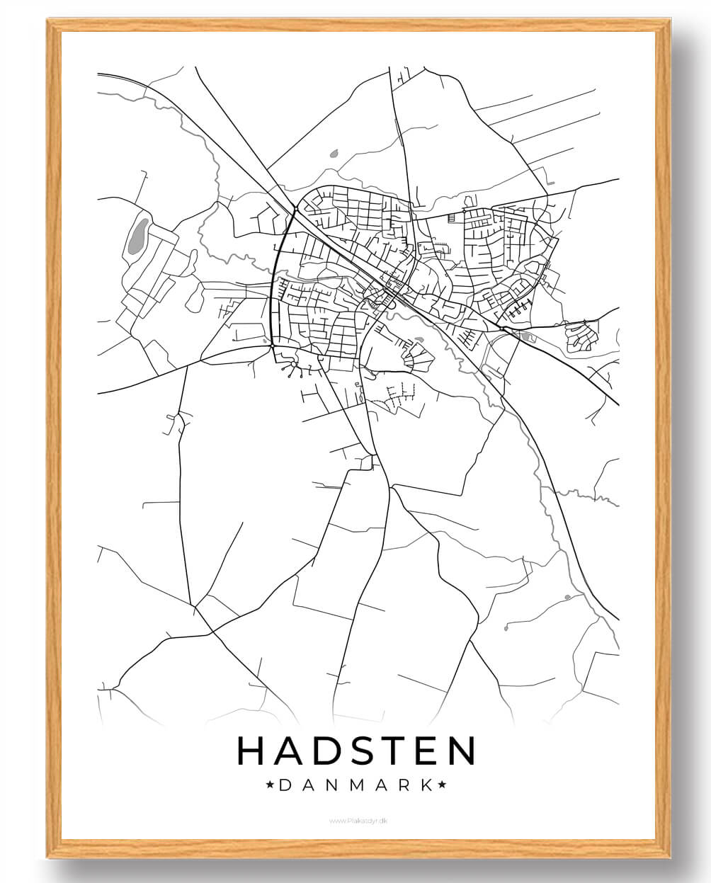 Hvid Hadsten Plakat - Plakatdyr.dk Plakater