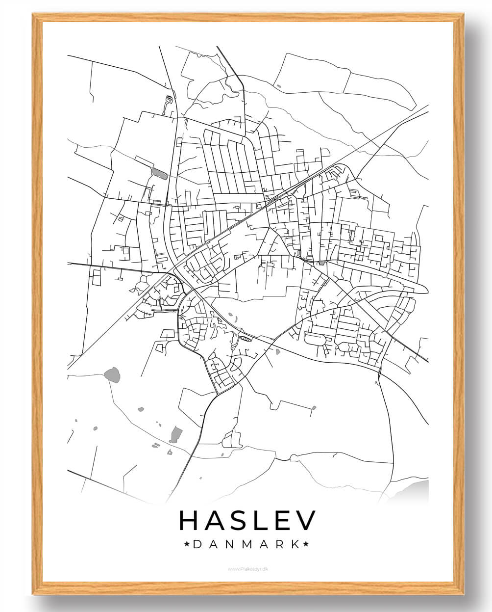 Hvid Haslev Plakat - Plakatdyr.dk Plakater