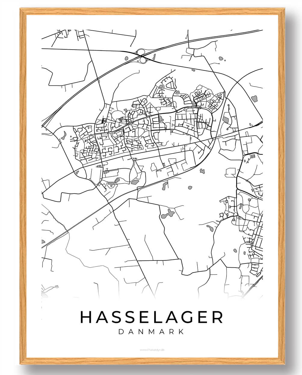 Hvid Hasselager Plakat - Plakatdyr.dk Plakater